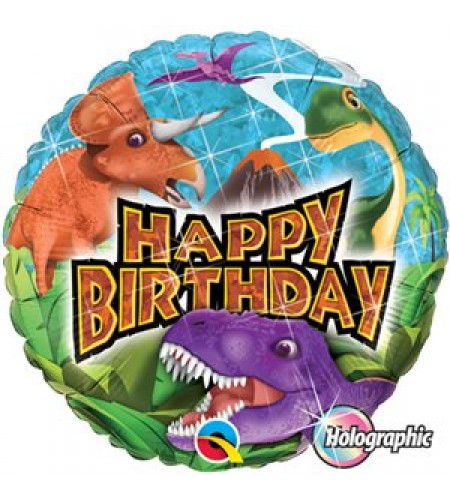 BALÃO METALIZADO PRÉ HISTÓRICO HAPPY BIRTHDAY 18"